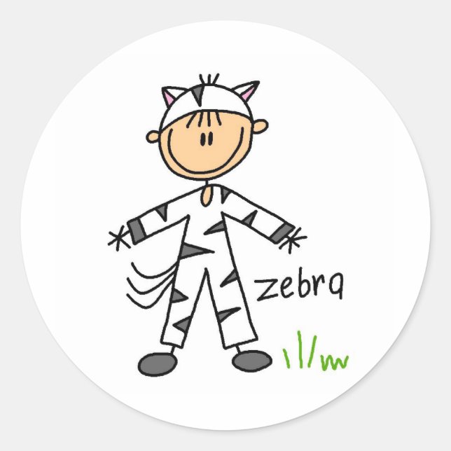 Figure De Sticker Dans Le Sticker Zebra Suit (Devant)