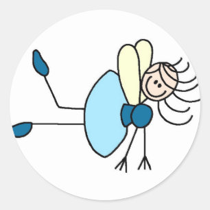 Figure de stickman fée en bleu Autocollant