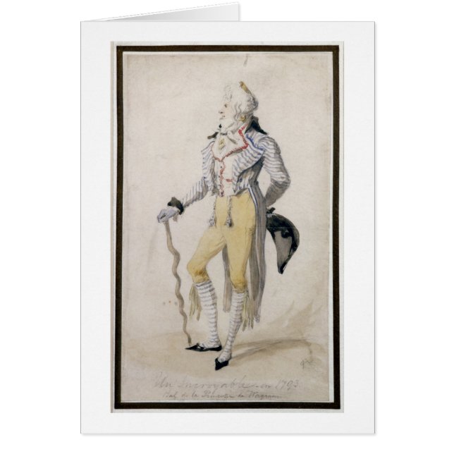 Figure masculine élégante, 1793 (crayon et la (Devant)