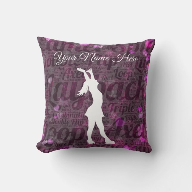 Figure personnalisée coussin de décor de patinage (Recto)