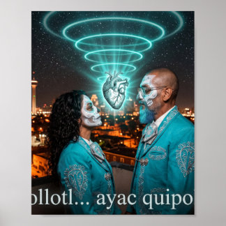 Figures sur le toit de Miquiztli - Affiche