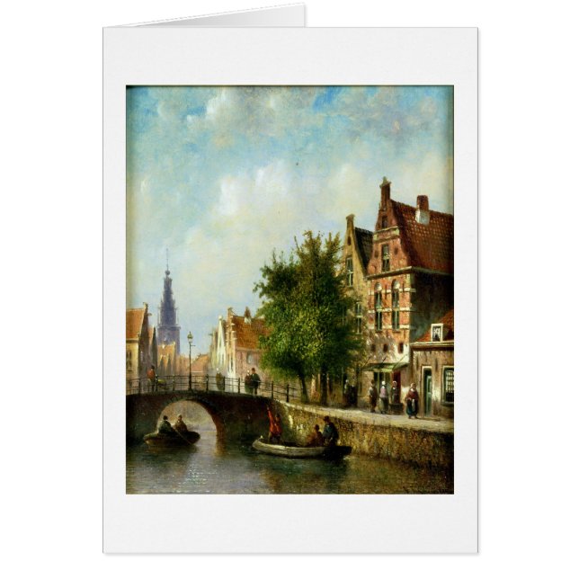 Figures sur un canal, Amsterdam (huile sur le (Devant)