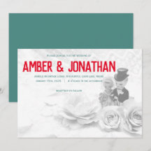 figurines mignonnes et dentelle faire-part de mari