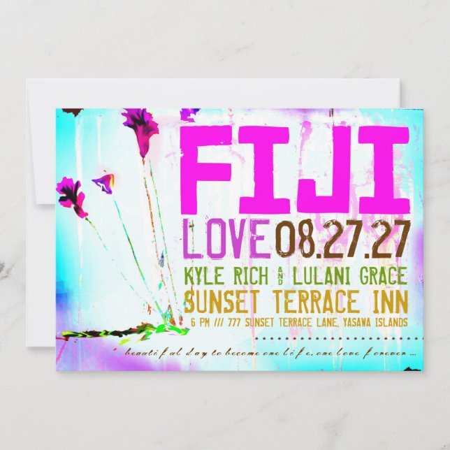 FIJI ONE Invitation de Destination (Devant)