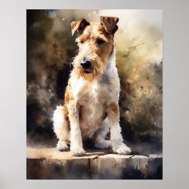 Fil Fox Terrier Dog Art Imprimer Poster (Devant)