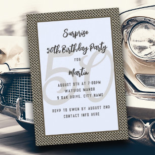 Fil Mesh Adulte Homme Anniversaire Invitation