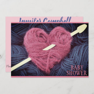 fil rose en forme de coeur invitation à la douche 