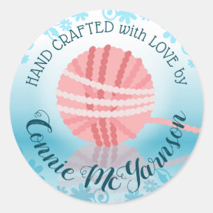 Fil tricot crochet fait main avec autocollant d'am