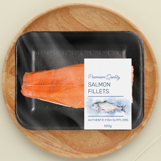 Filets saumons Étiquette de produits de poisson (Créateur téléchargé)