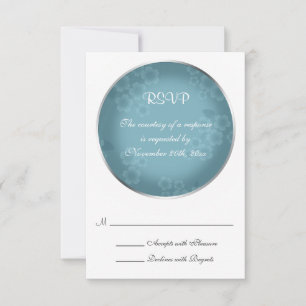 Filigrane florale Ardoise Bleu Mariage Cartes RSVP