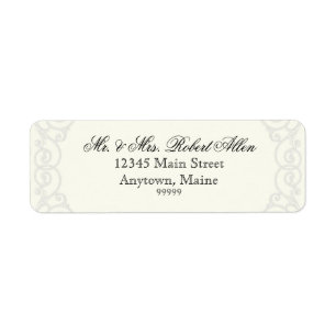 Filigree doré, gris - - Étiquettes d'adresse de re