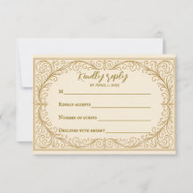 Filigree Fleur Wedding Carte RSVP
