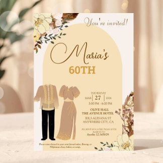 Filipiniana Thème Anniversaire Invitation Filipino
