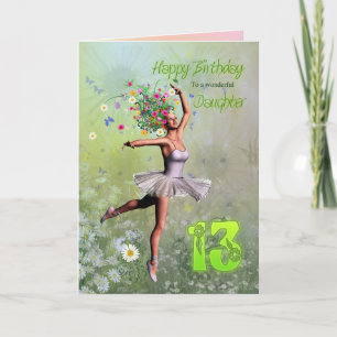 Fille 13 ans, carte d'anniversaire fée fée