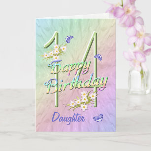 Fille 14e anniversaire Papillon Carte de jardin