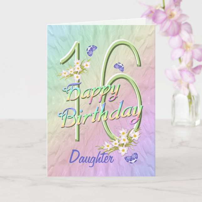 Fille 16e anniversaire Papillon Carte de jardin (Orchidée)