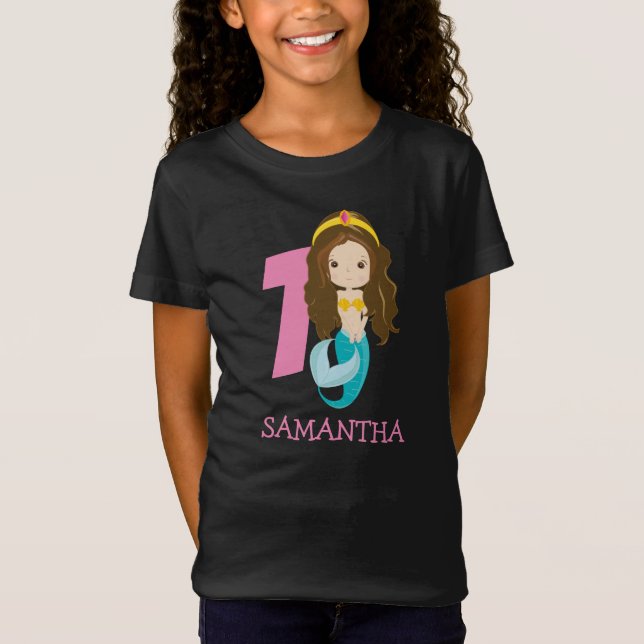 Fille 1er anniversaire mermaid T-shirt (Devant)