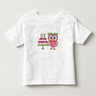 Fille 2T ~ T-shirt Chouette d'anniversaire rose