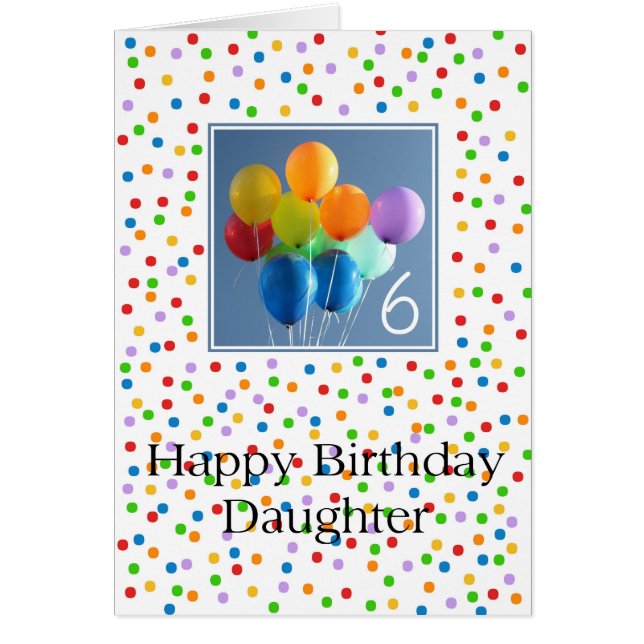 Fille, 6e anniversaire heureux de ballon (Devant)