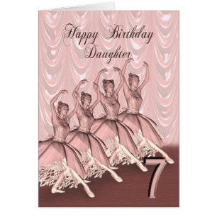 Fille 7 ans, carte d'anniversaire de ballerine