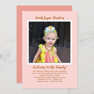 Fille Adoption Party Photo Invitation Modèle