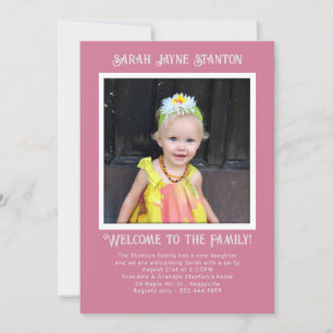 Fille Adoption Party Photo Invitation Modèle