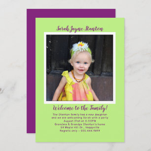 Fille Adoption Party Photo Invitation Modèle