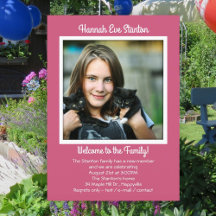 Fille Adoption Photo Party Invitation