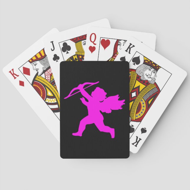 Fille Angel rose noir cartes de jeu (dos)