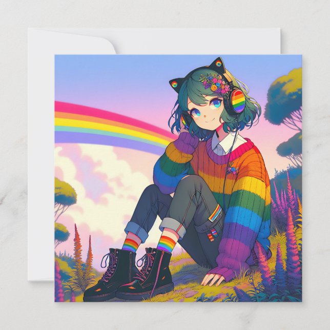 Fille animée LGBTQIA+ Fierté lesbienne  (Devant)