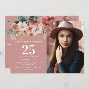 Fille aquarelle florale éditable photo d'âge