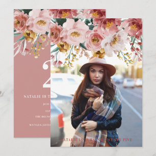 Fille aquarelle florale éditable photo d'âge