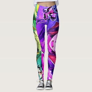 Fille Art Anime Couleurs Dessin animé sur Legging