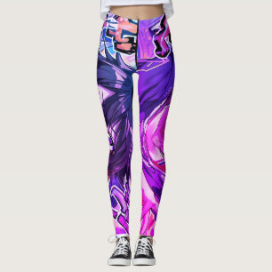 Fille Art Anime Dessin animé sur Legging personnal