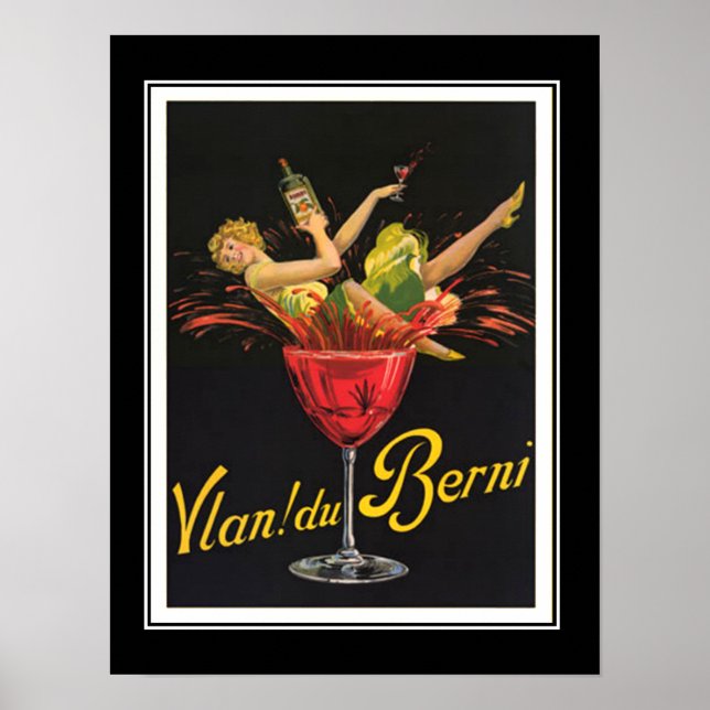 Fille Art Déco en verre affiche vintage (Devant)
