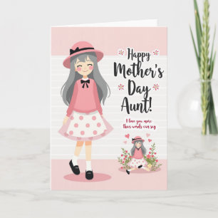 Fille au chapeau Carte d'amour des mères