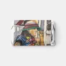 Fille au chapeau vif
