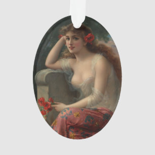 Fille au coquelicot par Emile Vernon