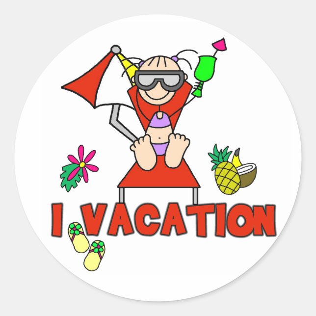 Fille Autocollant I Vacation (Devant)