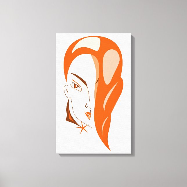 Fille aux cheveux rouges impression sur toile (Recto)