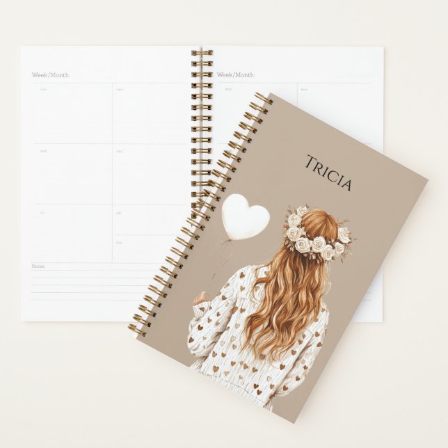 Fille aux cheveux roux fleurs dans les cheveux bal (Devant avec enveloppe)