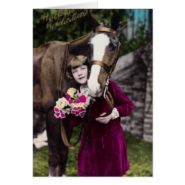 Fille aux fleurs et un cheval de châtaignes (Devant)