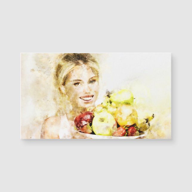 Fille aux fruits Carte magnétique (Devant)