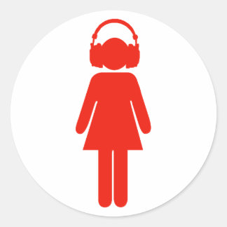 Fille avec autocollant casque - rouge