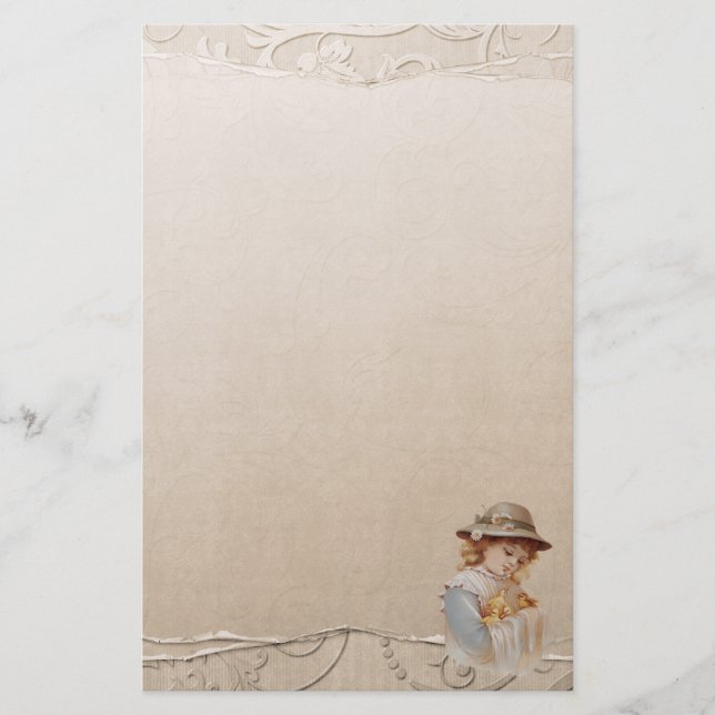 Fille avec bébé canards Papeterie (Devant)