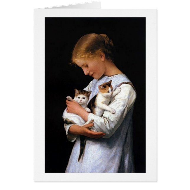 Fille avec chatons, Albert Anker (Devant)