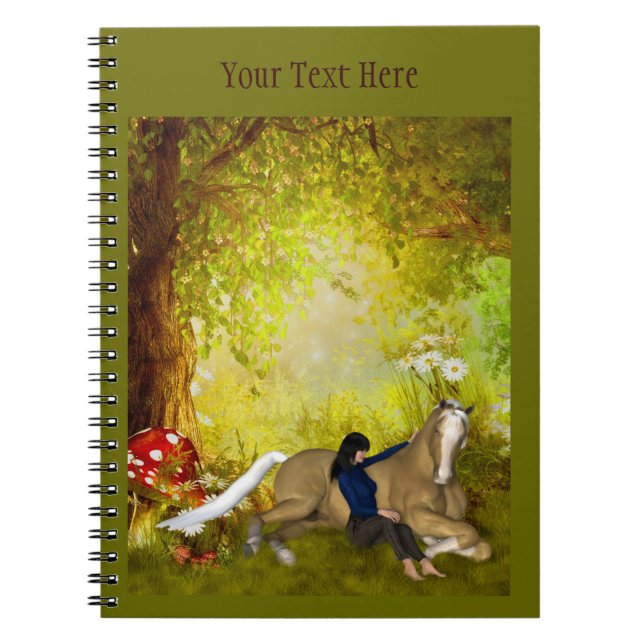 Fille Avec Cheval Imaginaire Carnet d'art (Devant)