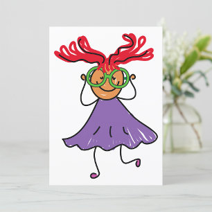 Fille Avec Grosses Lunettes Violet Robe Invitation