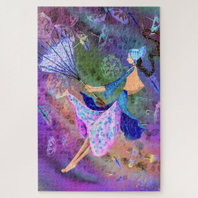 Fille avec Imaginaire parapluie Jigsaw Puzzle Pein (Vertical)