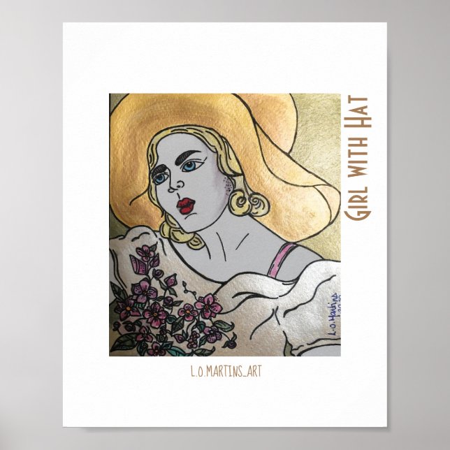 Fille avec imprimé et affiche Casquette (Devant)